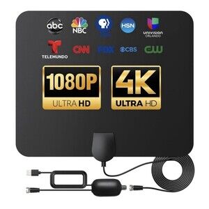 TV Antenna Indoor Long Range 900 Miles, Supports 4K 1080P Smart TV Signal Recept